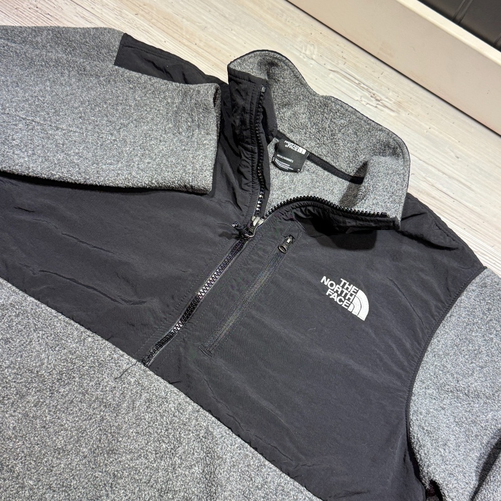 The‎ North Face Denali 1/4 Zip Pullover Men's Sz M Black Grey